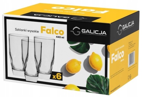 Komplet SZKLANEK WYS. FALCO 440ml 6szt. 24982