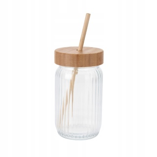 Kubek do picia 500ml z bambusową słomką