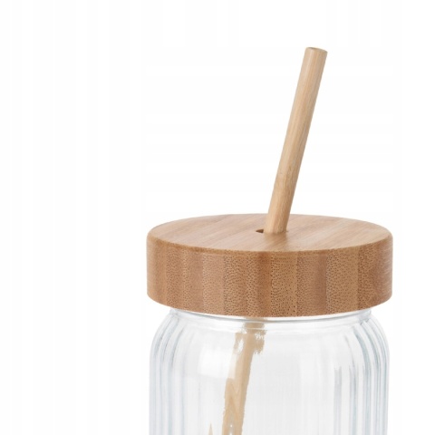 Kubek do picia 500ml z bambusową słomką