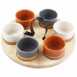 Miseczki na Przekąski na tacy Bambusowej 80 ml x 6 sztuk