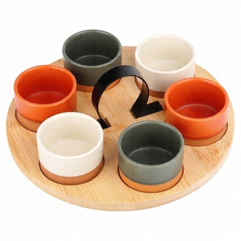 Miseczki na Przekąski na tacy Bambusowej 80 ml x 6 sztuk