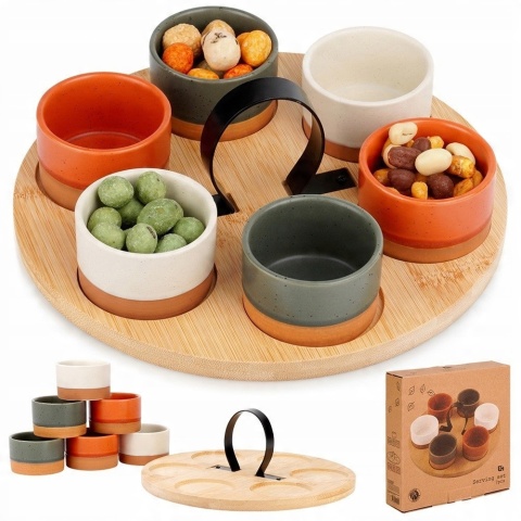 Miseczki na Przekąski na tacy Bambusowej 80 ml x 6 sztuk