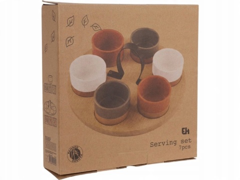 Miseczki na Przekąski na tacy Bambusowej 80 ml x 6 sztuk