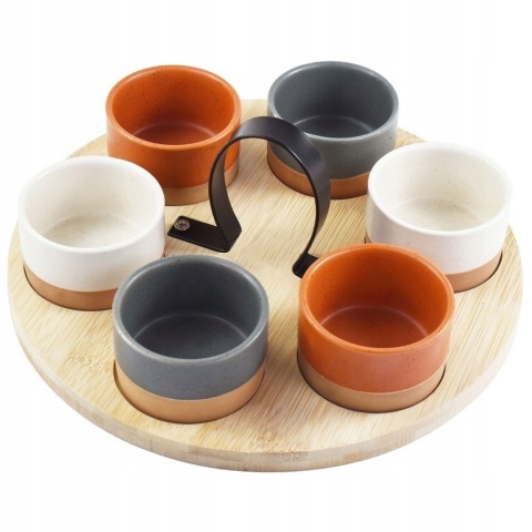 Miseczki na Przekąski na tacy Bambusowej 80 ml x 6 sztuk