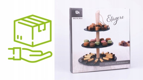 Patera 3-poziomowa łupek, drewno