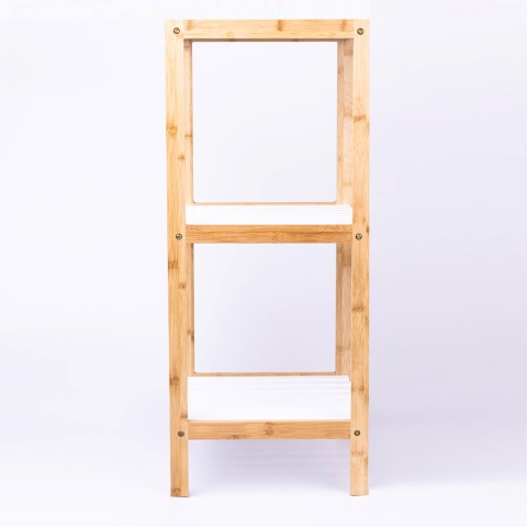 Regał łazienkowy 3-poziomowy 79x33cm bambus biały