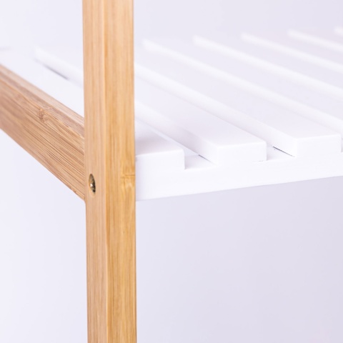 Regał łazienkowy 3-poziomowy 79x33cm bambus biały