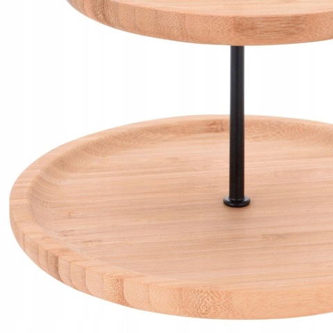 STOJAK NA ŻYWNOŚĆ 2 POZIOMY BAMBUS