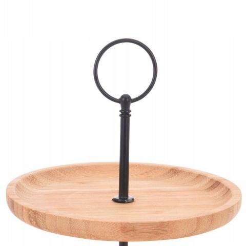 STOJAK NA ŻYWNOŚĆ 2 POZIOMY BAMBUS