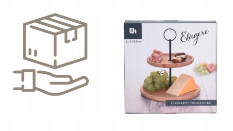 STOJAK NA ŻYWNOŚĆ 2 POZIOMY BAMBUS