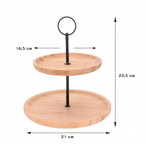 STOJAK NA ŻYWNOŚĆ 2 POZIOMY BAMBUS