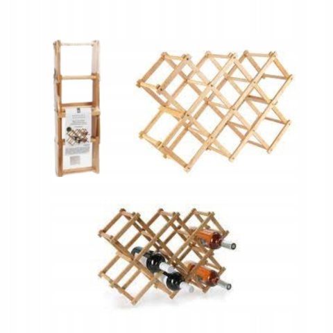 Stojak bambusowy na butelki do wina