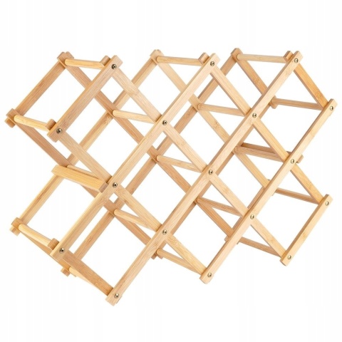 Stojak bambusowy na butelki do wina