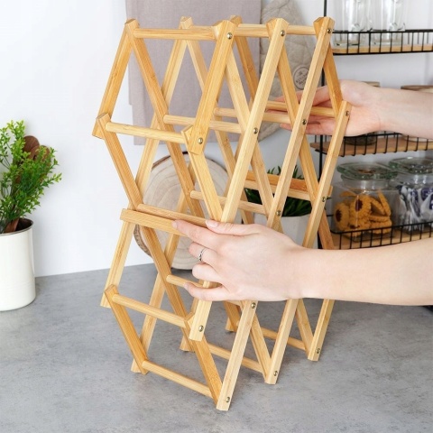 Stojak bambusowy na butelki do wina