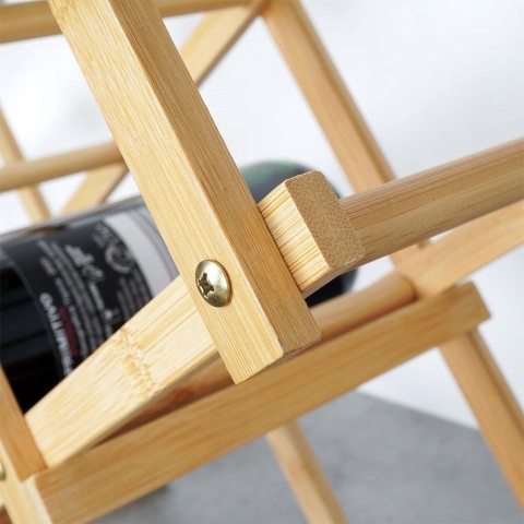 Stojak bambusowy na butelki do wina