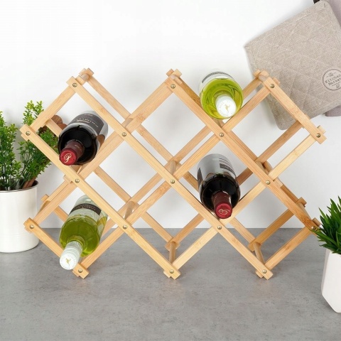 Stojak bambusowy na butelki do wina