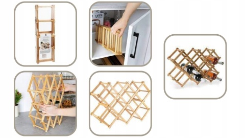 Stojak bambusowy na butelki do wina