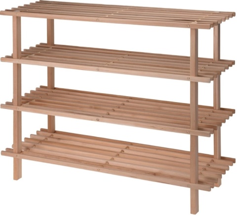 Stojak na buty drewniany cztery poziomy