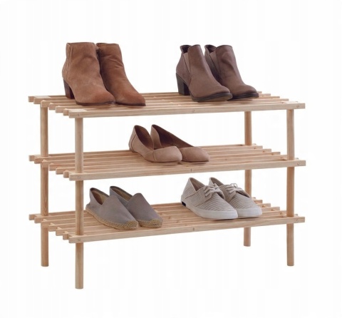 Stojak na buty drewniany cztery poziomy