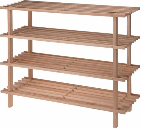 Stojak na buty drewniany cztery poziomy