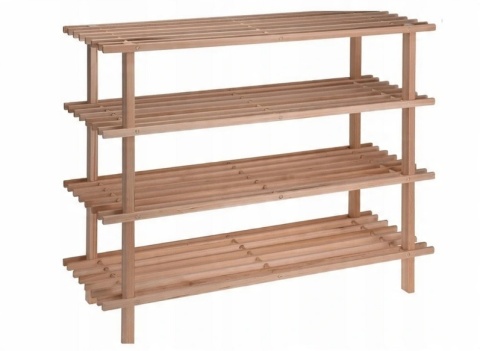 Stojak na buty drewniany cztery poziomy