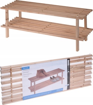 Stojak na buty drewniany dwa poziomy