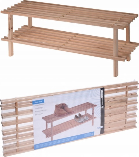 Stojak na buty drewniany dwa poziomy