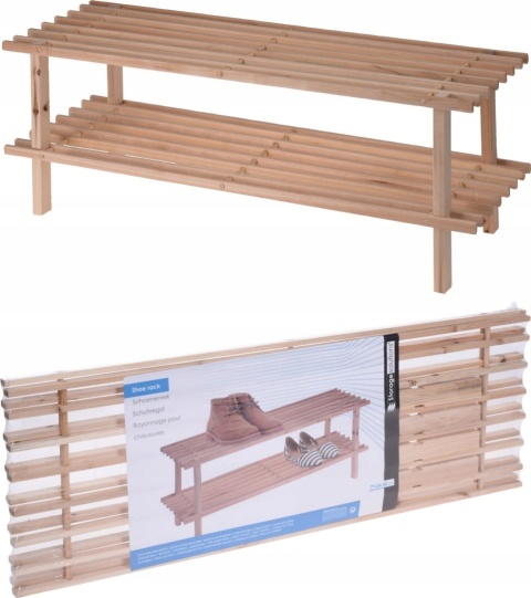 Stojak na buty drewniany dwa poziomy