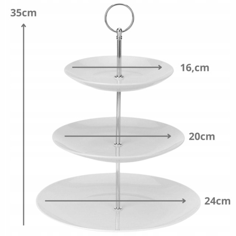 ZESTAW STOJAKÓW NA ŻYWNOŚĆ 3 POZIOMY srebny