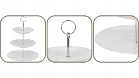 ZESTAW STOJAKÓW NA ŻYWNOŚĆ 3 POZIOMY srebny