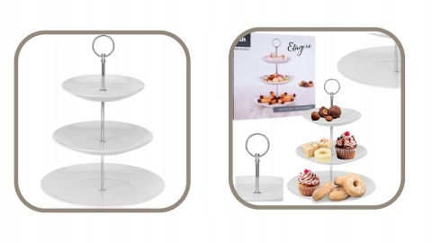 ZESTAW STOJAKÓW NA ŻYWNOŚĆ 3 POZIOMY srebny