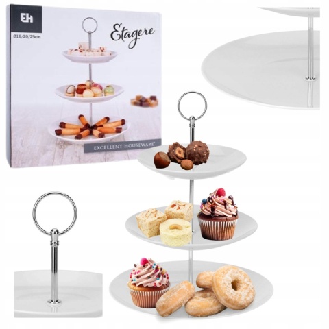 ZESTAW STOJAKÓW NA ŻYWNOŚĆ 3 POZIOMY srebny