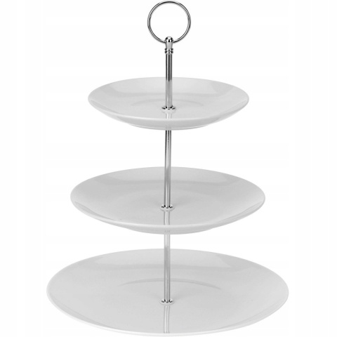 ZESTAW STOJAKÓW NA ŻYWNOŚĆ 3 POZIOMY srebny