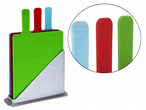 Zestaw desek do krojenia na stojaku 3 szt.