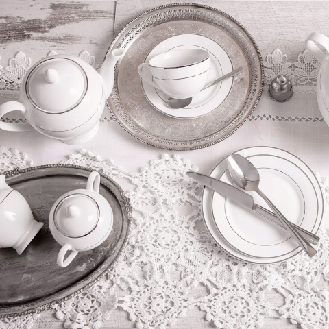 AM-AURA SILVER TALERZ OBIADOWY 27CM