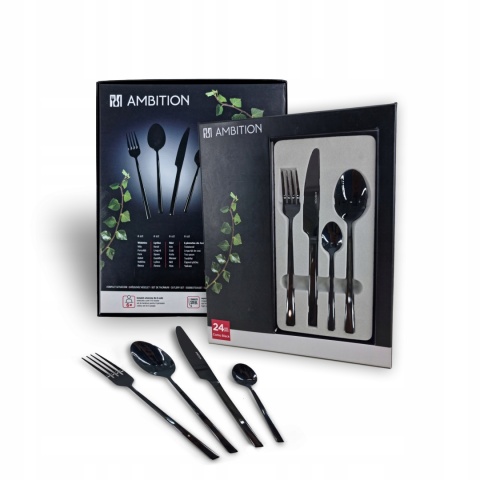 AM-S.COMO BLACK KPL SZTUCCE 24EL GIFTBOX