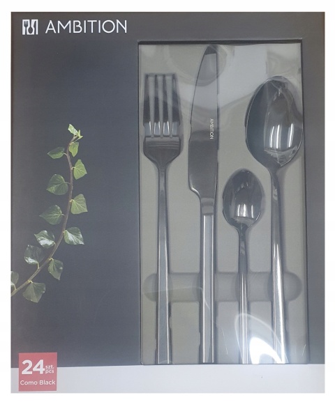 AM-S.COMO BLACK KPL SZTUCCE 24EL GIFTBOX