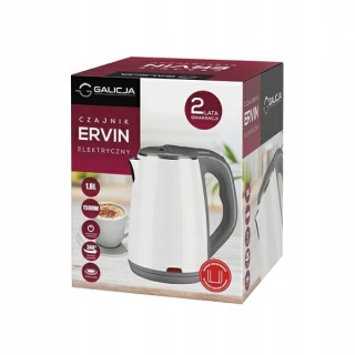 CZAJNIK ELEKTR. NDZ/PLAST 1,8l ERVIN 27659 BIAŁY