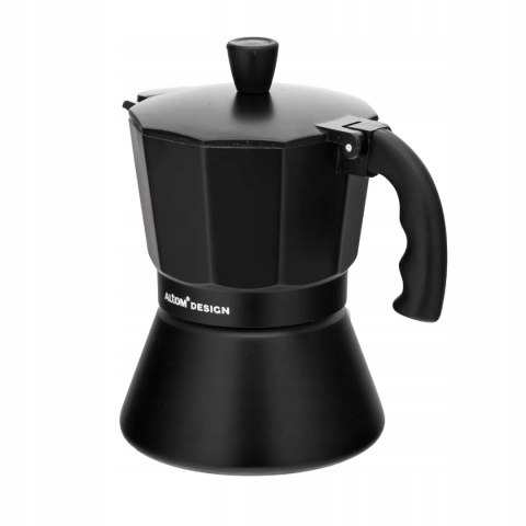 KAWIARKA ALUMINIOWA 150 ML NA 3 FILIŻANKI CZARNA (INDUKCJA)