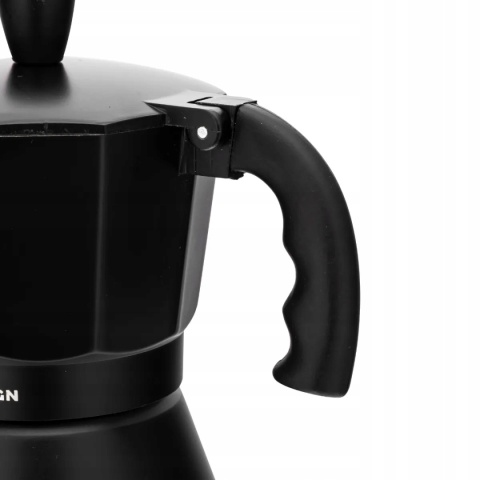 KAWIARKA ALUMINIOWA 150 ML NA 3 FILIŻANKI CZARNA (INDUKCJA)