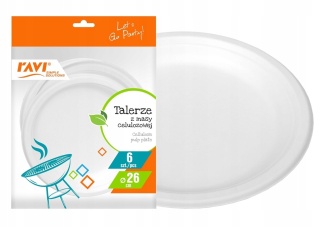 NJB Talerze 26 cm z masy celulozowej 6 szt. Green for Tomorrow