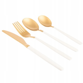 NOBLE GOLD WHITE SZTUĆCE KOMPLET 24 SZT. W PUDEŁKU FLOK