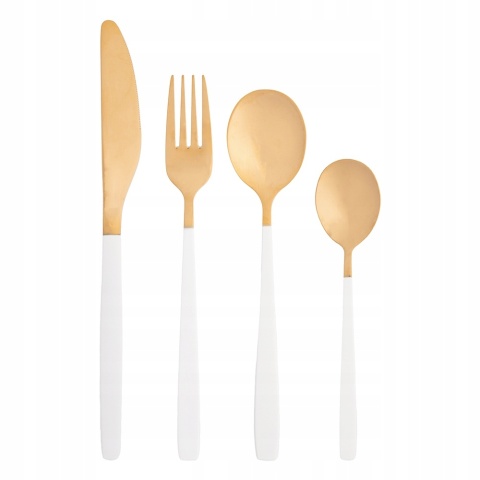 NOBLE GOLD WHITE SZTUĆCE KOMPLET 24 SZT. W PUDEŁKU FLOK