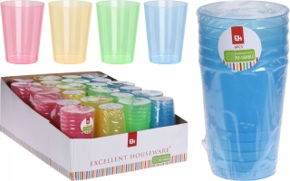 Plastikowe kubki 280ML różne kolory 6 sztuk