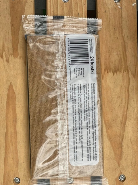 Podpałka szara do grilla, kominka 24 kostki