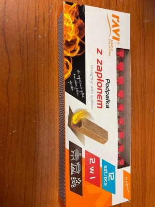 Podpałka z zapłonem 2w1, 12 szt