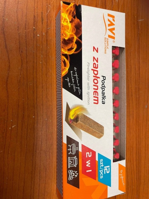 Podpałka z zapłonem 2w1, 12 szt