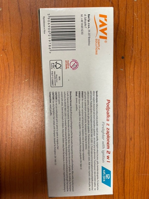 Podpałka z zapłonem 2w1, 12 szt