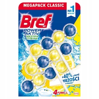 BREF 3x50g POWER ACTIV kostka do wc - LEMON op 9