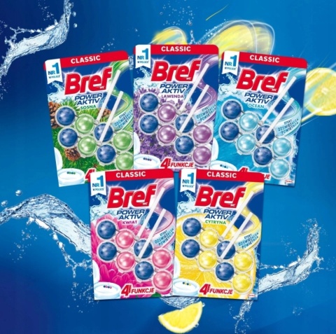 BREF 3x50g POWER ACTIV kostka do wc - LEMON op 9